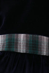 Navy plaid bow dress