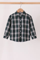Green plaid button down shirt