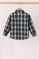 Green plaid button down shirt