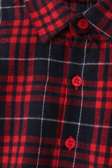 Red plaid button down shirt