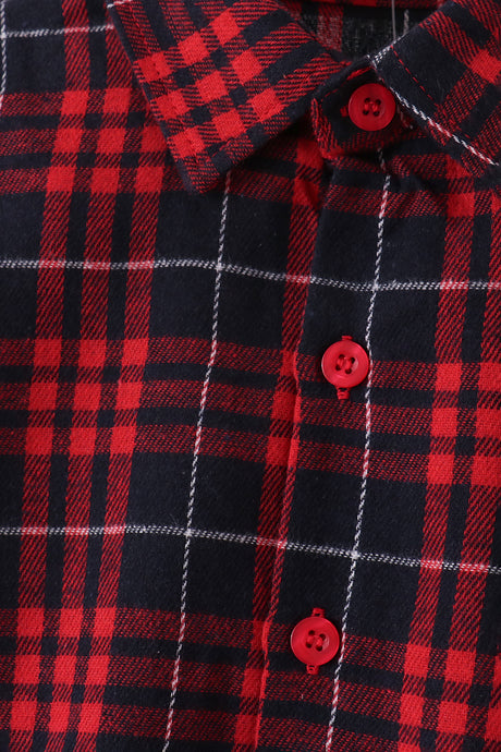 Red plaid button down shirt