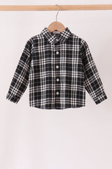 Black&white plaid button down shirt