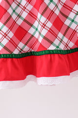 Forest holly plaid ruffle dress