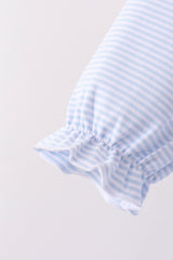 Blue christmas santa embroidery stripe dress