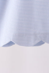 Blue christmas santa embroidery stripe dress