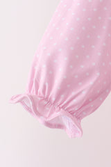 Pink christmas tree gingerbread embroidery pants set