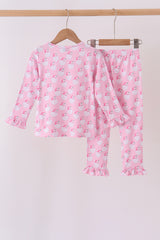 Pink santa claus bamboo pajama set