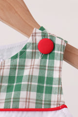 Green christmas tree truck embroidery plaid jonjon