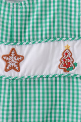 Green gingerbread embroidery gingham jonjon