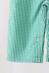 Green gingerbread embroidery gingham jonjon