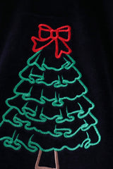 Navy christmas tree embroidery bubble