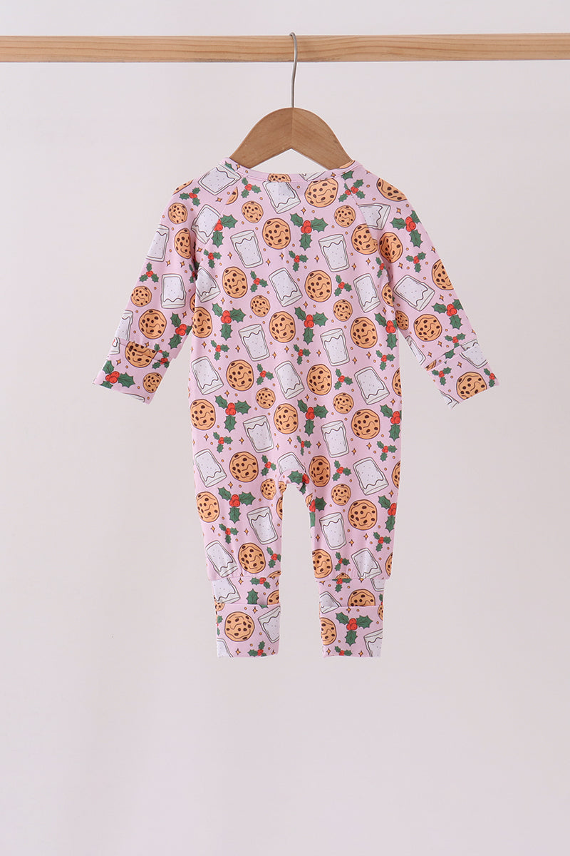 Pink milk cookie holly bamboo romper