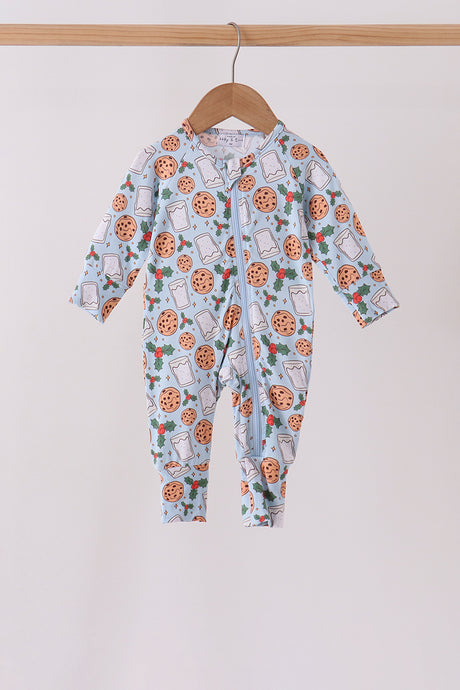 Blue milk cookie holly bamboo romper
