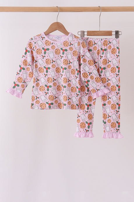 Pink milk cookie holly bamboo pajama set