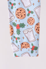 Blue milk cookie holly bamboo pajama set