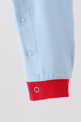Blue stripe deer embroidery romper