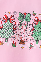 Pink christmas tree sweatshirt