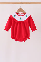Red christmas tree embroidery bubble