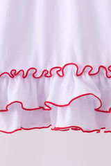 White bow ruffle dress