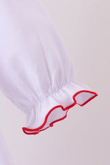 White bow ruffle dress