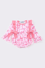 Pink bow print girl bubble