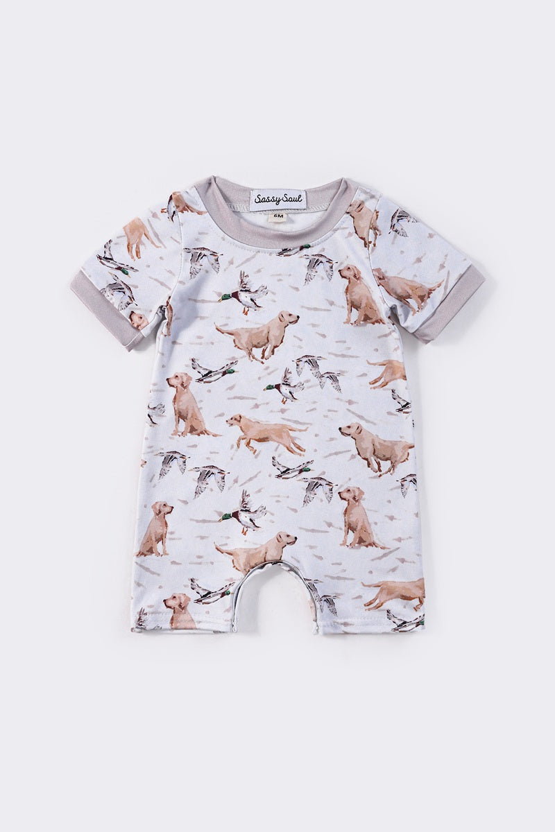 Dinosaur print boy romper