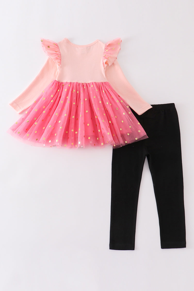 Pink "soopky" ruffle girl set