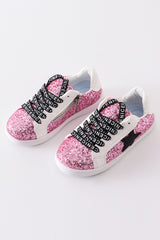 Hot pink star glitter sneaker (toddler to big kids)