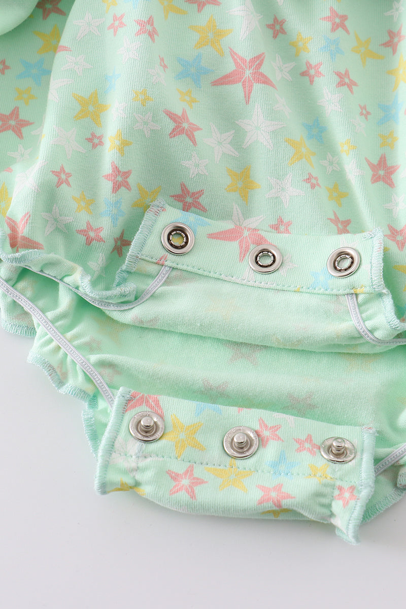 Platinum star print ruffle girl bubble