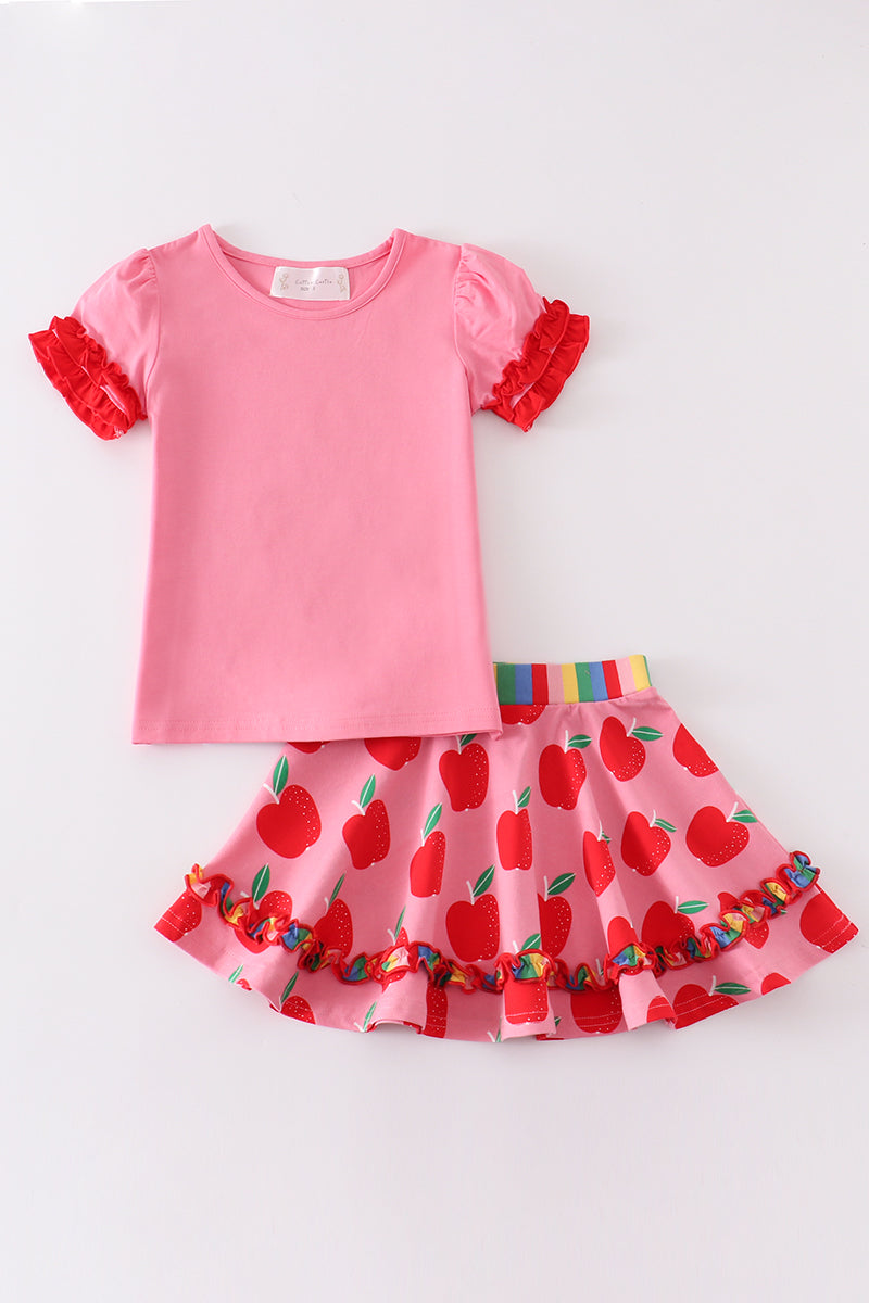 Platinum Apple print girl skirt set – Honeydew USA