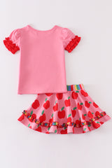 Platinum Apple print girl skirt set