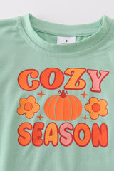 Green pumpkin girl top