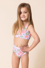 Floral print 2pc girl swimsuit (size run small, go up 2-3 sizes)