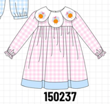 Pink Turkey Embroidery Gingham Dress
