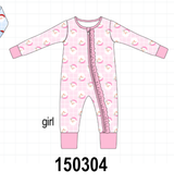 Pink Santa Zip Bamboo Romper