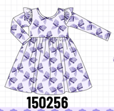 Purple Bow Zip Bamboo Dress