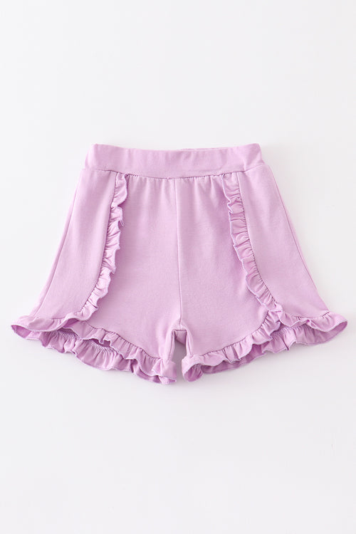 Purple ruffle girl shorts