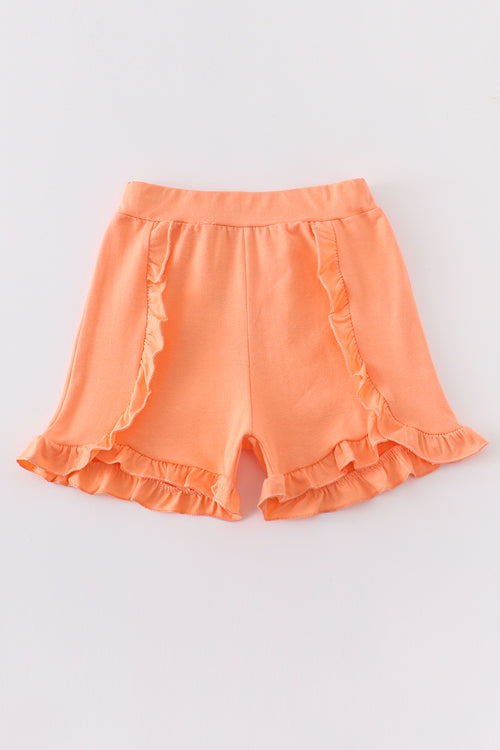 Orange ruffle girl shorts