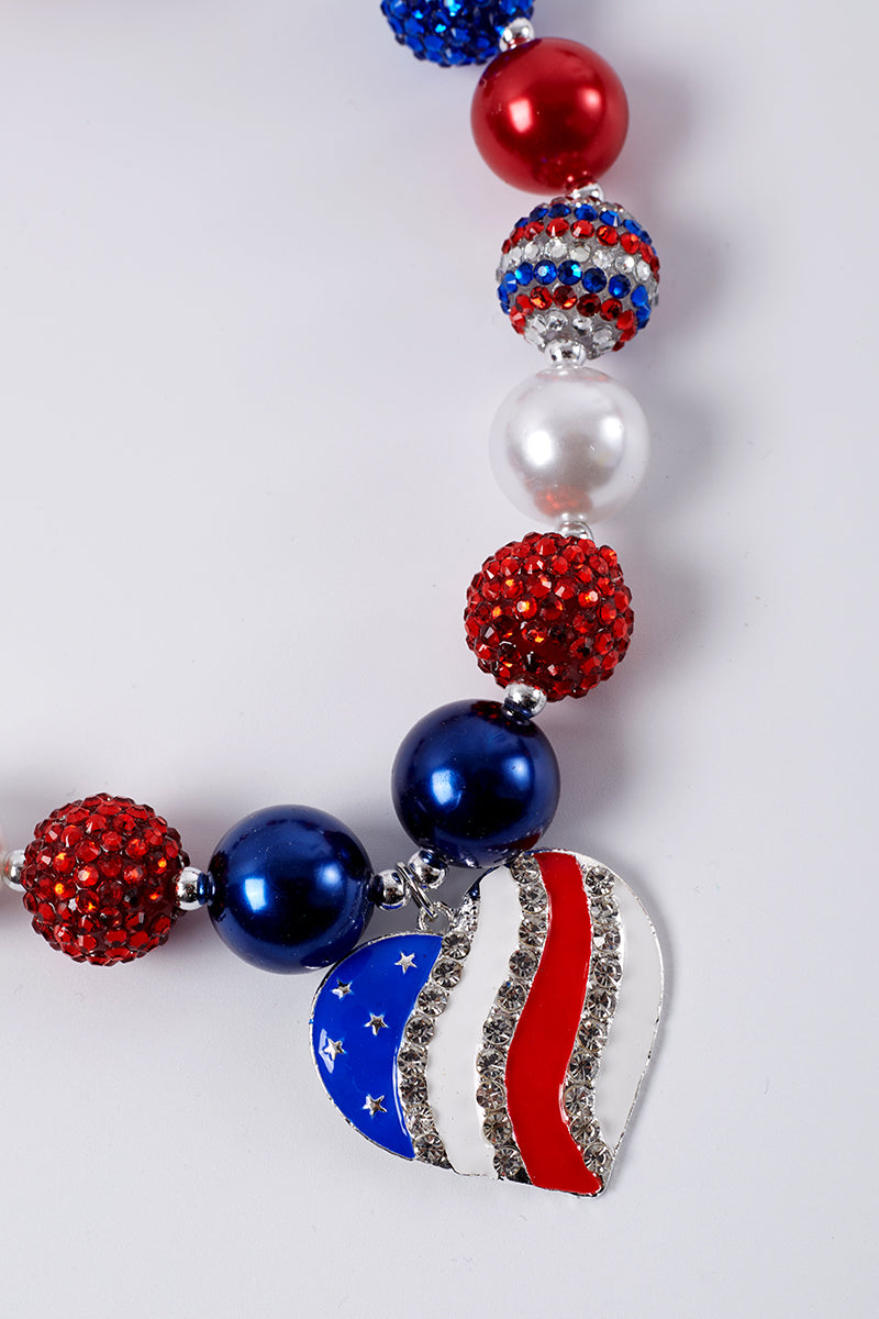 Metallic Patriotic Red, White & Blue Star Bead Necklaces, 3ct | Party City
