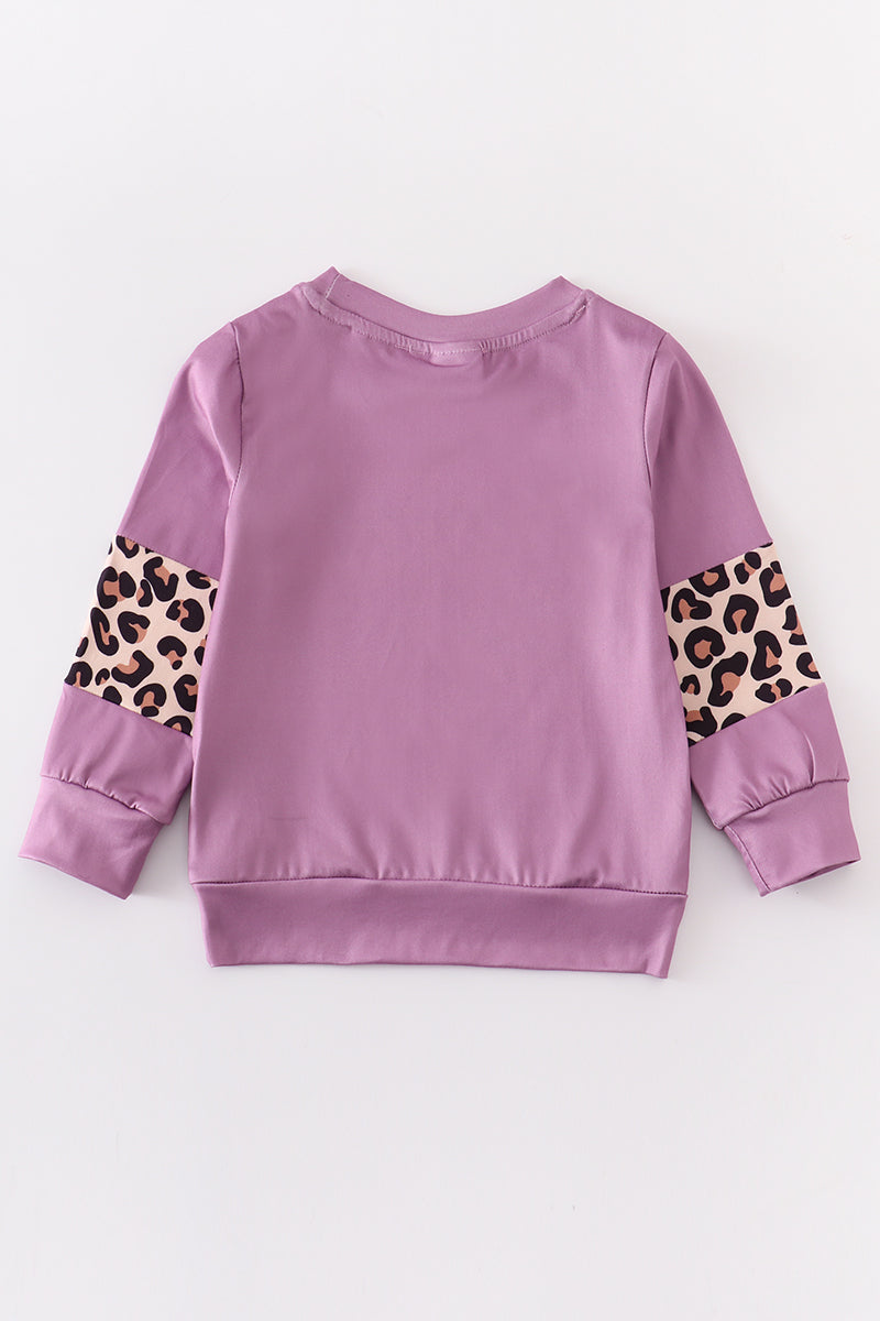 Purple leopard blessed mommy & me top