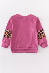 Pink leopard mommy & me top